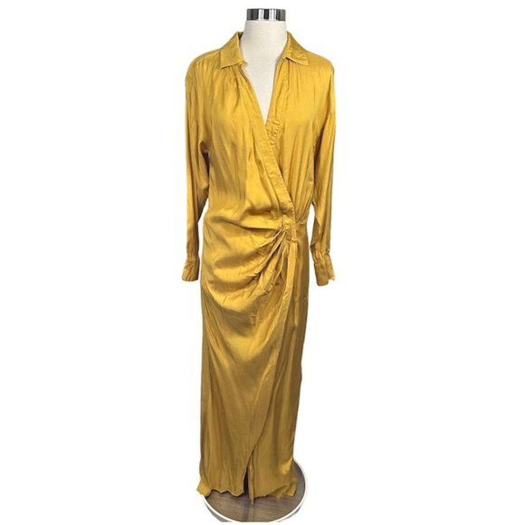 L'Academie The Gigi Maxi Dress in Mustard Yellow - Picture 3 of 14
